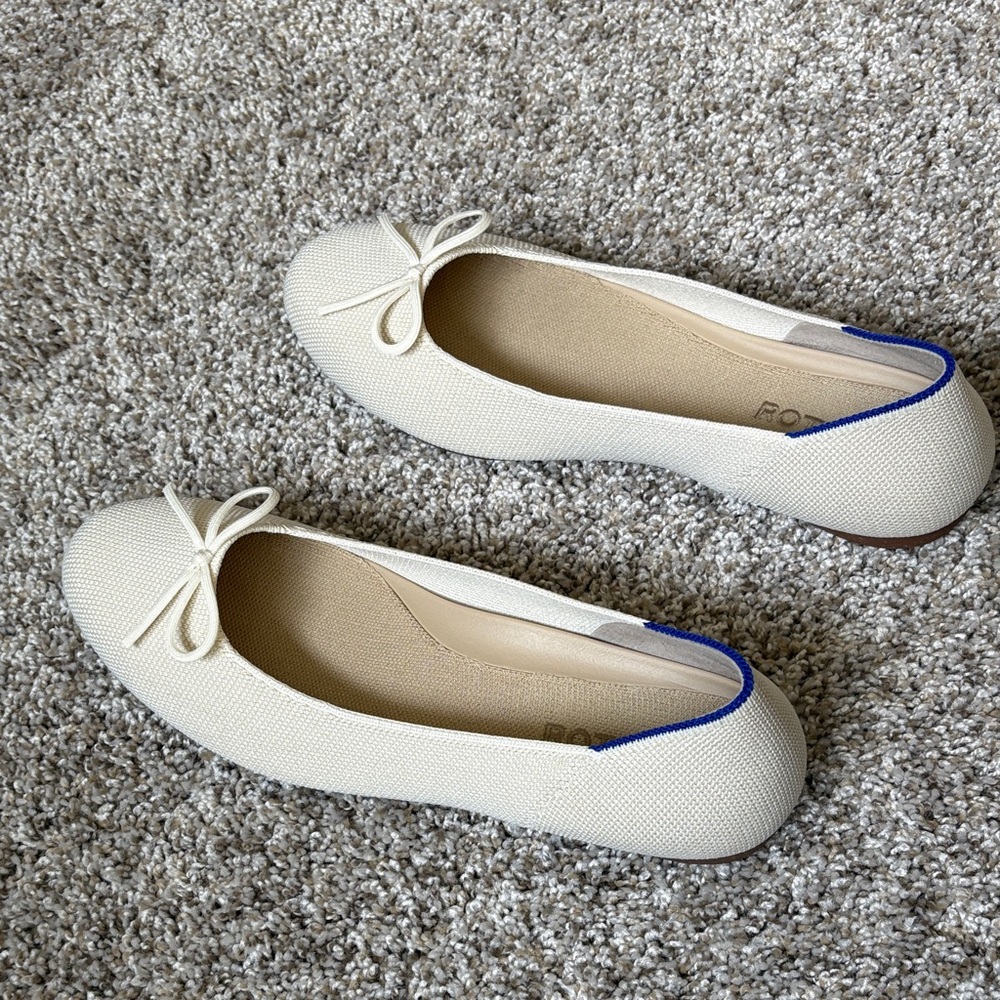 Rothy's Cream Ballet Flats with Bow size 9 - Picture 3 of 6